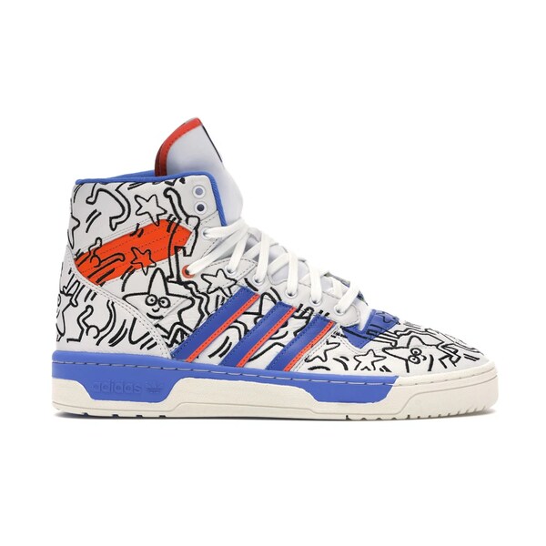 adidas アディダス メンズ スニーカー 【adidas Rivalry Hi Keith Haring】 サイズ US_10(28.0cm) Crystal White/Blue/Orange｜asty