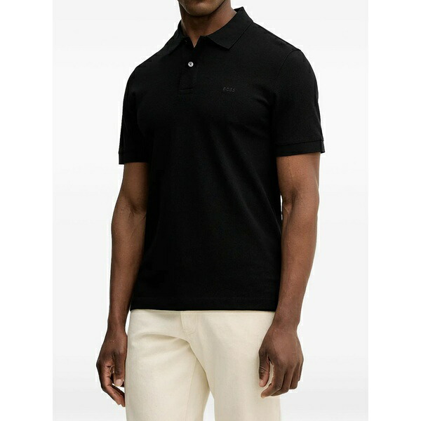 主任者 メンズ スポーツシャツ トップス Pallas buttoned polo shirt Black