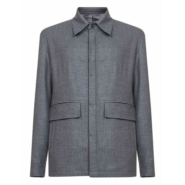 ディーフォーポイントゼロ メンズ 上衣＆上衣 アウター Flap-pockets shirt jacket Grey