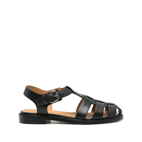 教会堂 レディース サンダル シューズ Fisher caged leather sandals Black