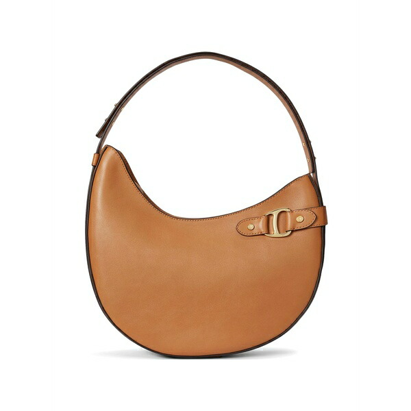 ラルフローレン レディース ショルダーバッグ 御徒面子 Large tasha d-ring leather shoulder bag Brown