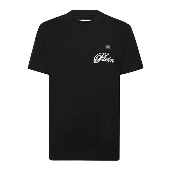 フィリップ飾り気のない メンズ ティーシャツ トップス Logo-print t-shirt Black