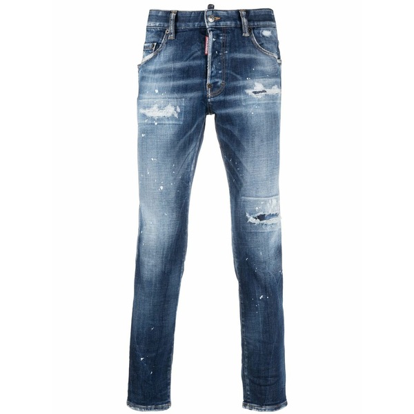 ディースクエアード メンズ ジーンズズボン下 ボトムス Distressed skinny jeans Blue