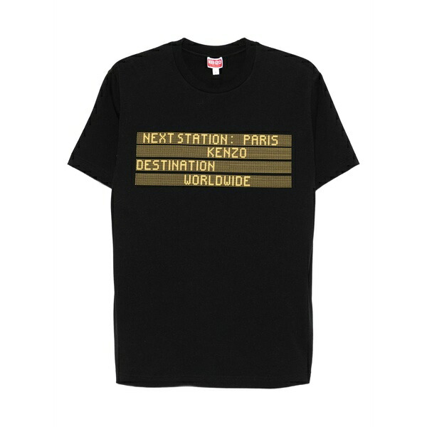 ケンゾー メンズ ティーシャツ トップス Graphic-print cotton t-shirt Black