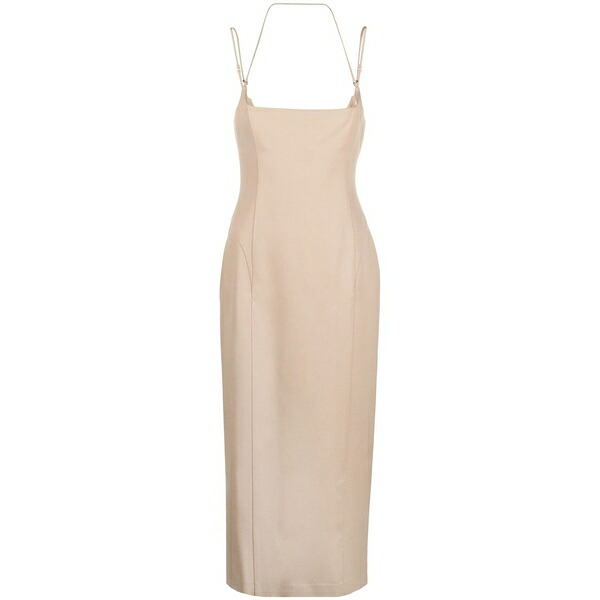 ジ アティコ レディース 衣裳 トップス Panelled virgin-wool dress Neutrals