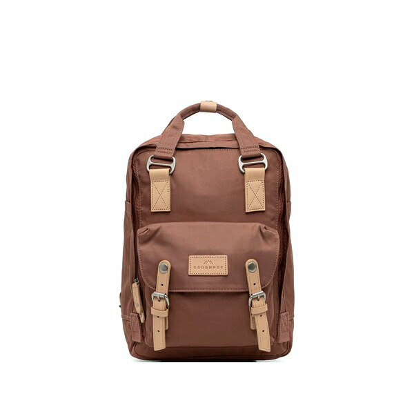 ドーナッツ レディース うしろ側容器に並べる・背嚢 御徒面子 Macaroon leather-trim buckle-fastening backpack Brown
