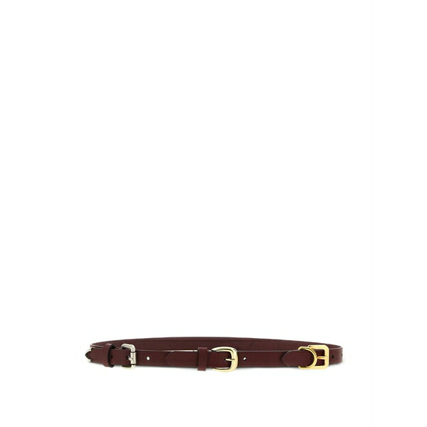 エトロ レディース ベルト アクセサリー Leather buckle belt Red｜asty
