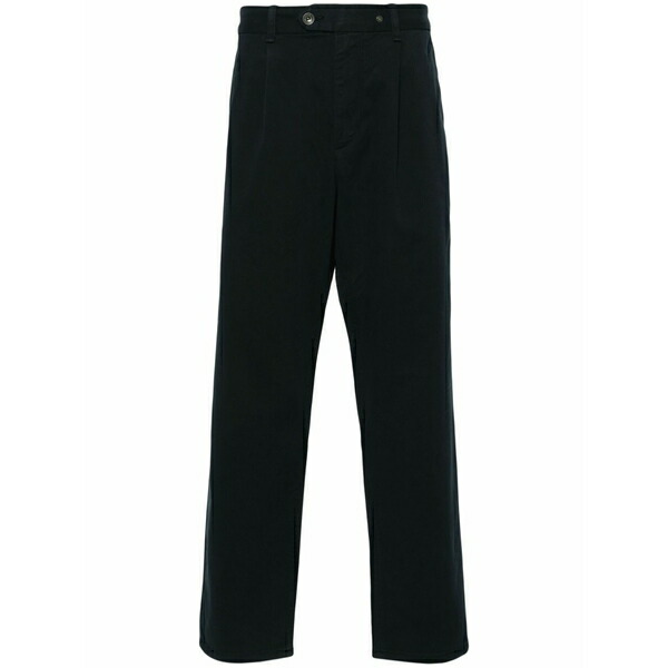 ラグアンドボーン メンズ 心地好いズボン下 ボトムス Pleat-detail twill trousers Blue