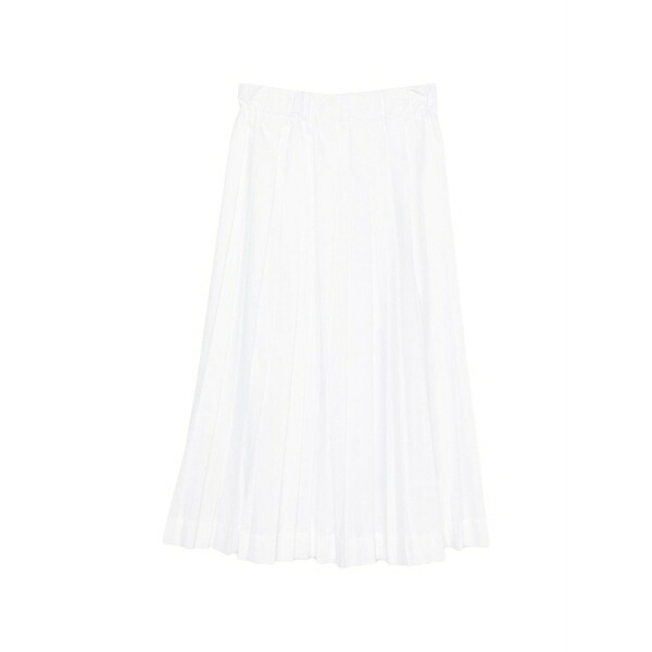 ザカス  レディース スコート ボトムス A-line pleated MIDI skirt White