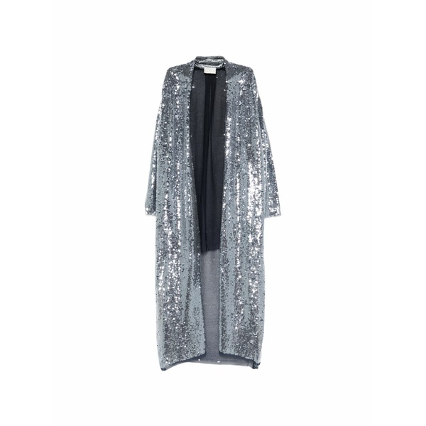 フォルテ フォルテ レディース 厚地の外套 アウター Sequin-embellished coat Blue