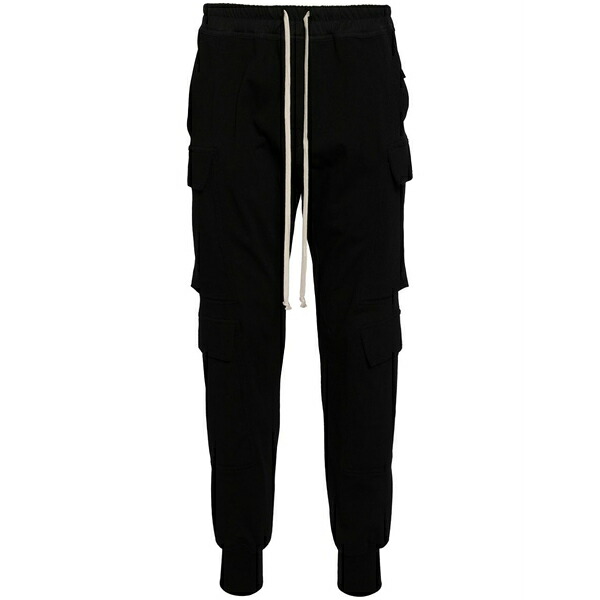 リックオウエンス メンズ 心地よいズボン下 ボトムス Mastodon cargo cotton track pants Black