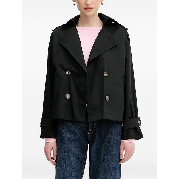 シスレー レディース 上衣＆上衣 アウター Double-breasted cropped jacket Black