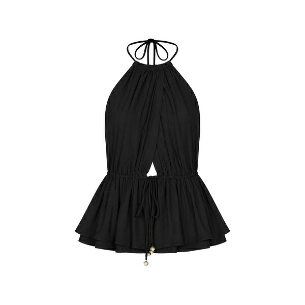 テイラー レディース カットソー トップス Halterneck peplum top Black
