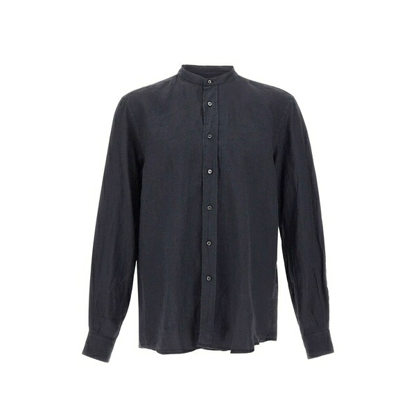 アスペジ メンズ プルオーバー トップス Band collar bruce shirt Black