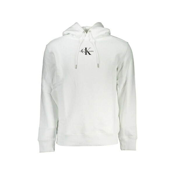 カルバンクライン メンズ パーカー・スウェットシャツ アウター Logo-print hoodie White