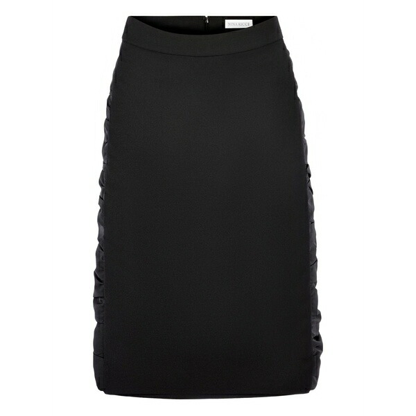 ニナリッチ レディース スコート ボトムス Ruched-effect wool MIDI skirt Black