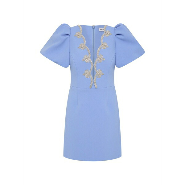 レベッカ・ヴァランス レディース 衣裳 トップス Harlynn puff sleeve mini dress Blue