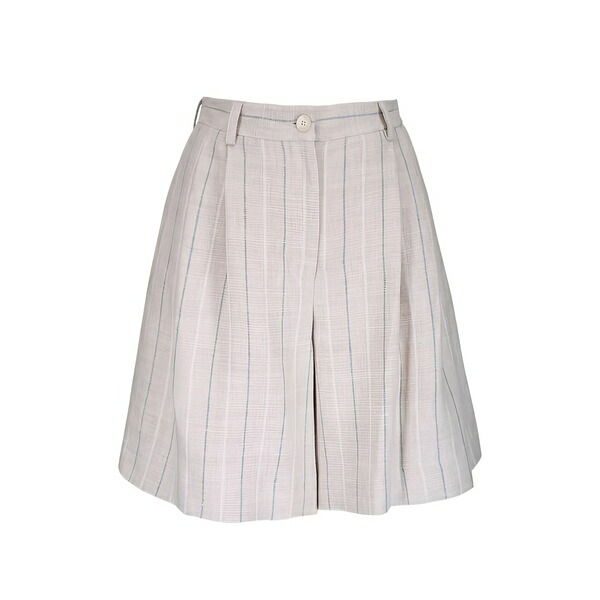 アントネリ レディース 心地よいズボン下 ボトムス Pinstripe-pattern pleated shorts Neutrals