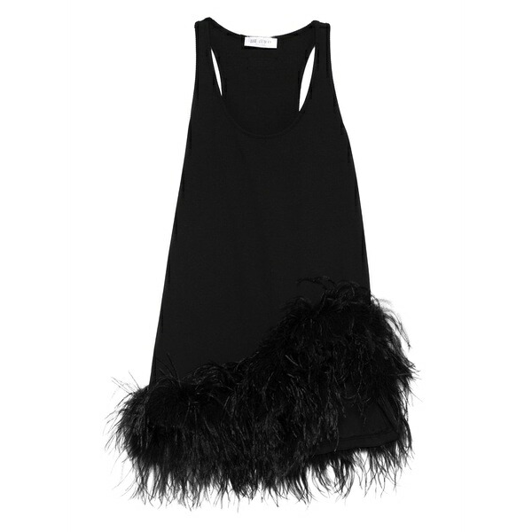 ジ アティコ レディース 衣裳 トップス Feather trim mini dress Black