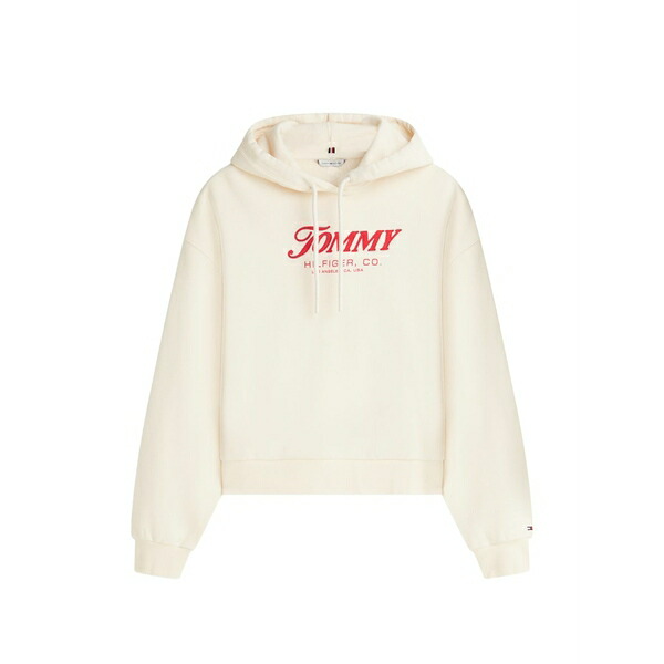 トミー ヒルフィガー レディース パーカー・スウェットシャツ アウター Drawstring hooded sweatshirt Neutrals｜asty 39,520円