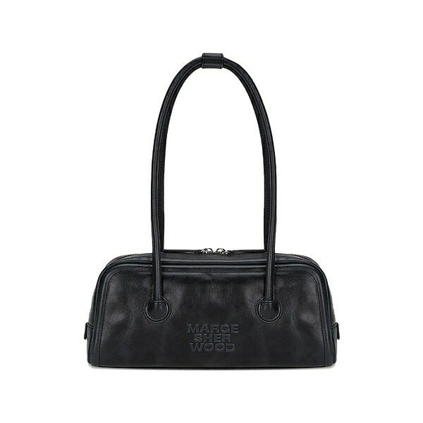 マージ シャー白木 レディース トートバッグ 御徒面子 Zip leather shoulder bag Black