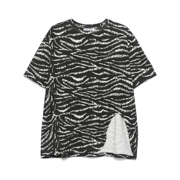 ジ アティコ レディース Tシャツ トップス Zebra-print t-shirt Black|asty