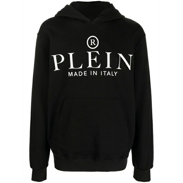 フィリップ飾り気の無い メンズ パーカー・スウェットシャツ アウター Logo-print cotton hoodie Black