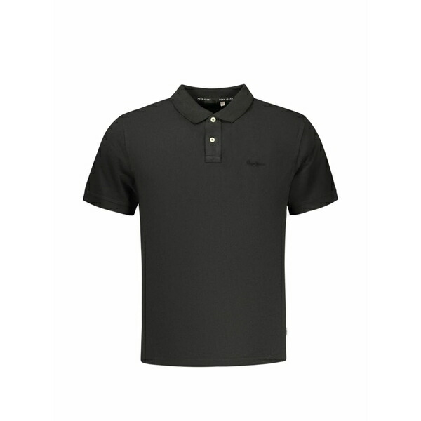 ペペジーンズ メンズ スポーツシャツ トップス Logo-embroidered polo shirt Black