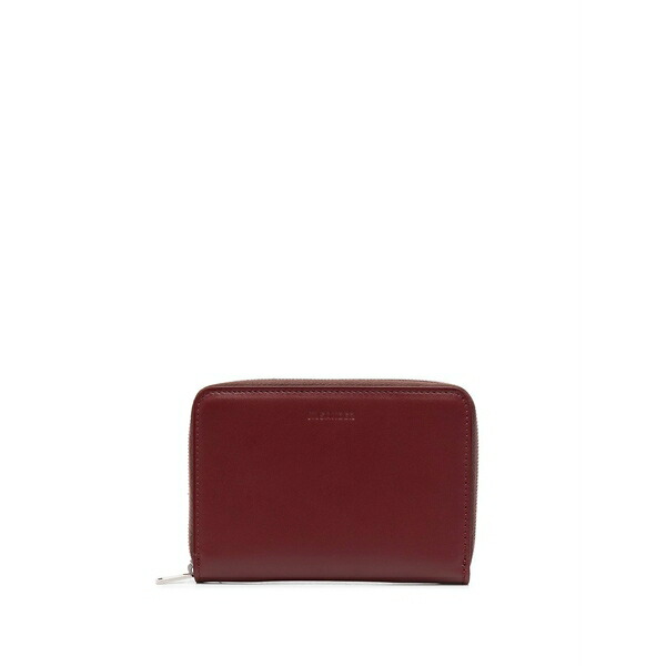 ジル・サンダー メンズ 銭入れ 添え物 Zip-around leather wallet Red