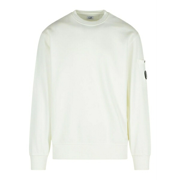 シーピーカンパニー メンズ パーカー・スウェットシャツ アウター Pocket-patch crew neck sweatshirt White