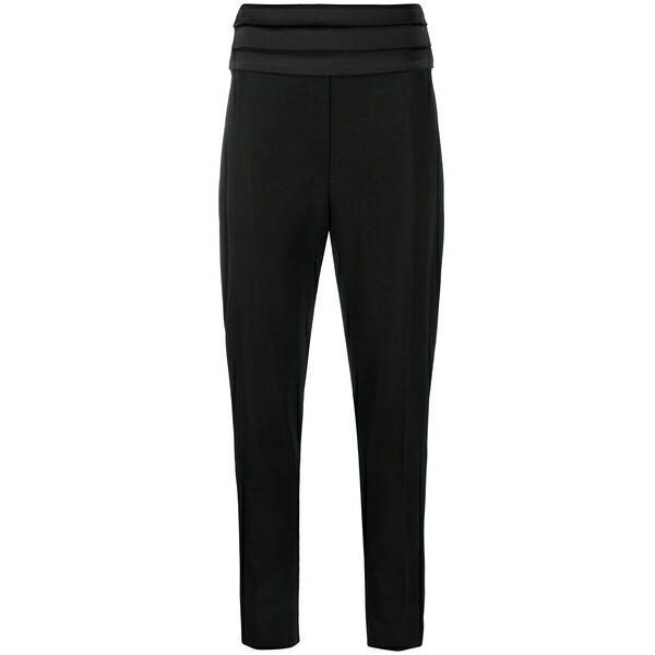 バルマン レディース 心地よいズボン下 ボトムス Tapered wool trousers Black