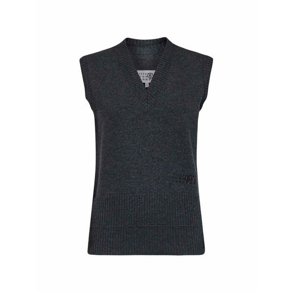 マルタンマルジェラ レディース カットソー トップス Embroidered sleeveless vest Grey