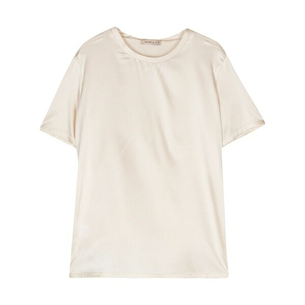 ブランカ ヴィータ レディース ティーシャツ トップス Crew-neck satin t-shirt Neutrals