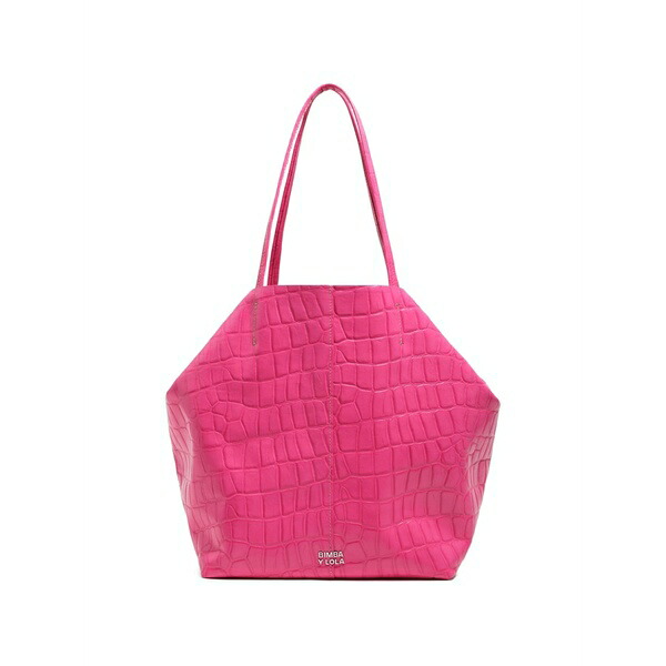 ビンバ イ ローラ レディース トートバッグ 御徒面子 Large leather-embossed tote bag Pink