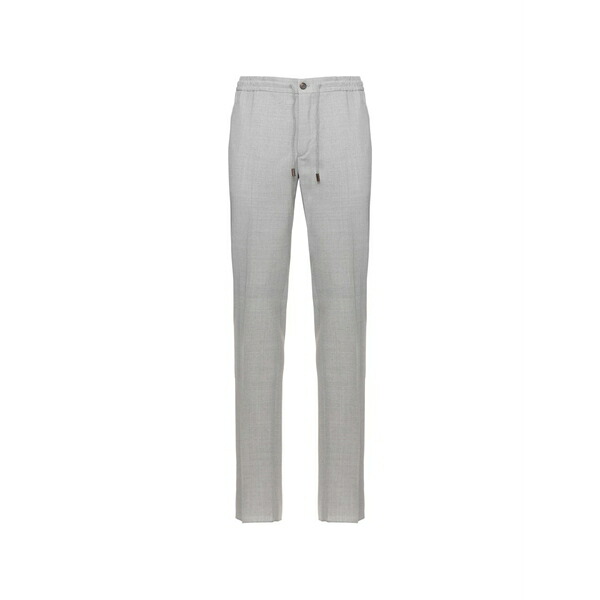 インコテックス メンズ 心地よいズボン下 ボトムス Drawstring straight trousers Grey