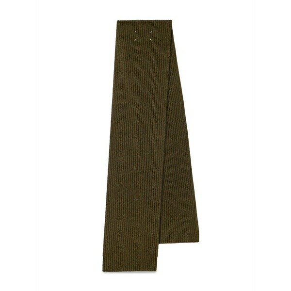 マルタンマルジェラ メンズ 消音装置・袈裟・えり巻き 添え物 Ribbed-knit scarf Green