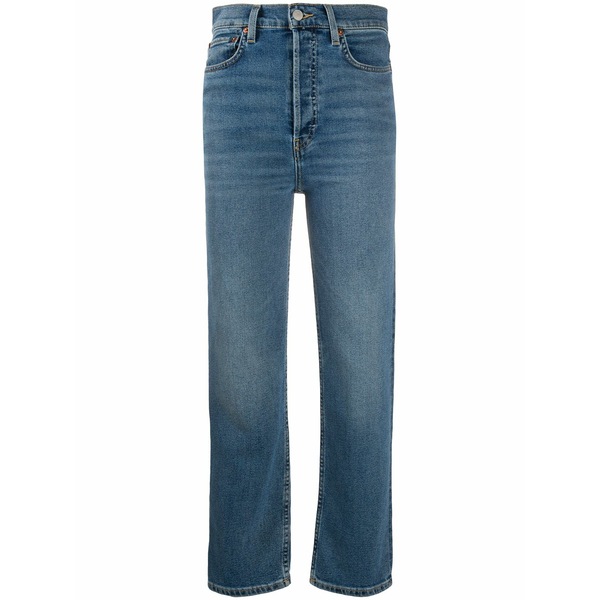 リダン レディース ジーンズズボン下 ボトムス Stonewashed cropped jeans Blue