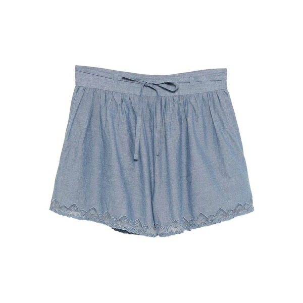 ウラ・ジョンソン レディース 心地よいズボン下 ボトムス Elowen lace-trimmed gathered shorts Blue