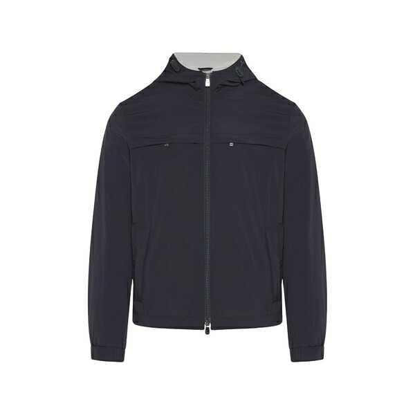 コルネリアーニ メンズ 上衣＆上衣 アウター Zip-pocket hooded jacket Blue
