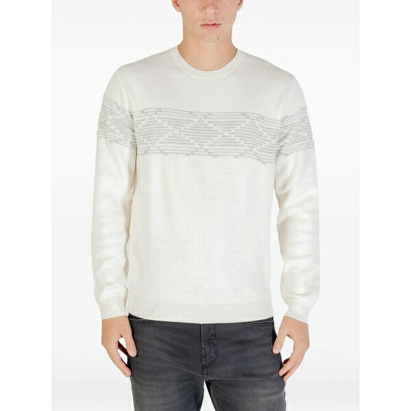 アンソニーモラート メンズ 編み物\u0026プルオーバー アウター Geometric-pattern sweater White