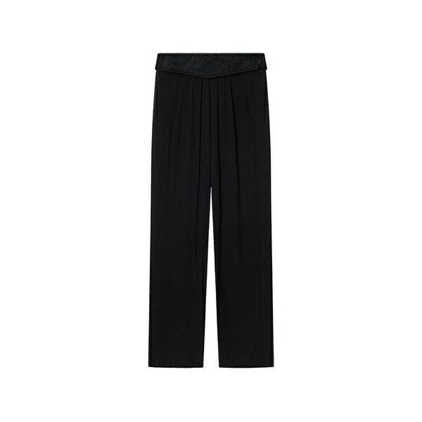 イザ呼びりん マラン レディース 心地よいズボン下 ボトムス Guylene guipure-lace textured trousers Black