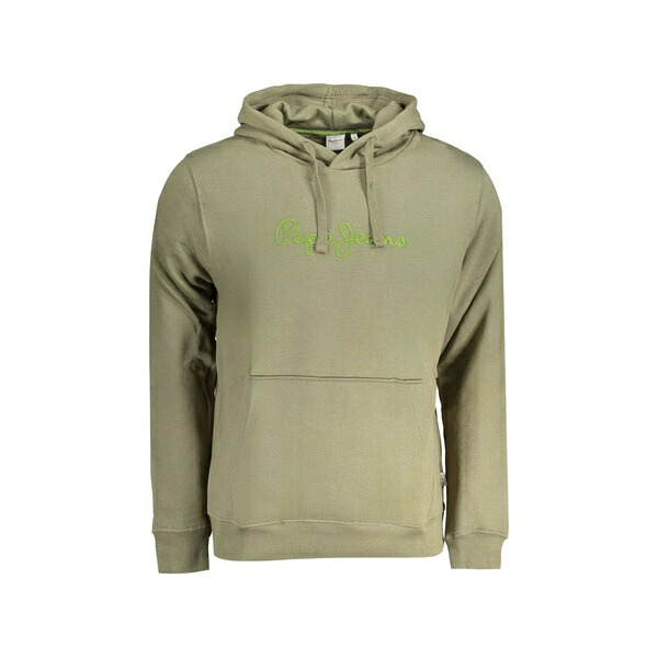 ペペジーンズ メンズ パーカー・スウェットシャツ アウター Logo-embroidered cotton hoodie Green