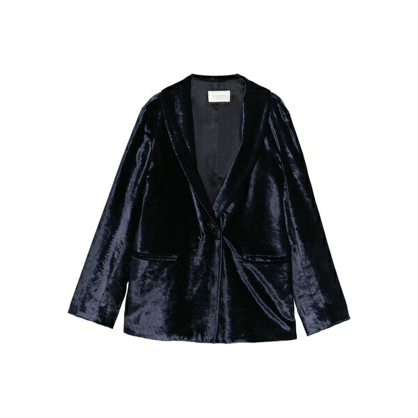 モンテドーロ レディース 上衣＆上衣 アウター Pocket velvet blazer Blue