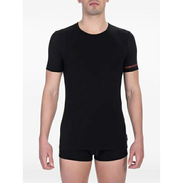 ビッケンバーグス メンズ プルオーバー トップス Logo-print crew-neck t-shirt Black