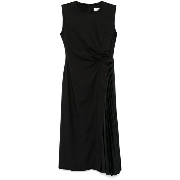 ニッサ レディース ワンピース トップス Asymmetric midi dress Black｜asty