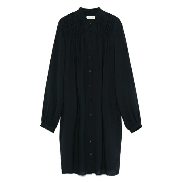 マルコポーロ レディース ワンピース トップス Pleated shirt dress Blue|asty