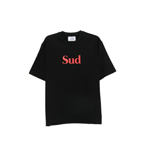 エルシー23 メンズ プルオーバー トップス Logo-print t-shirt Black