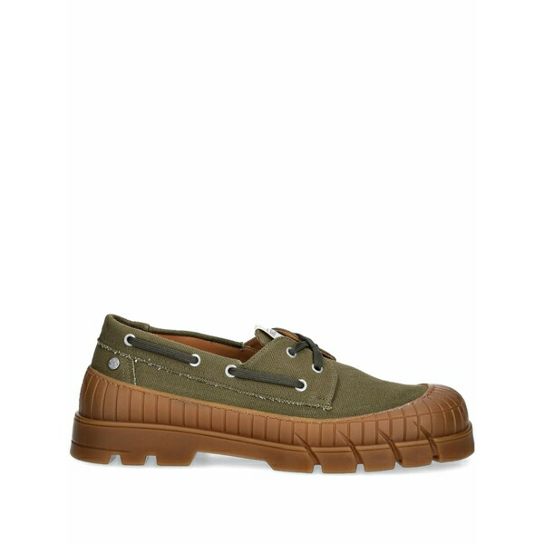 ケンゾー メンズ スリッポン・ローファー シューズ Panelled lace-up loafers Green