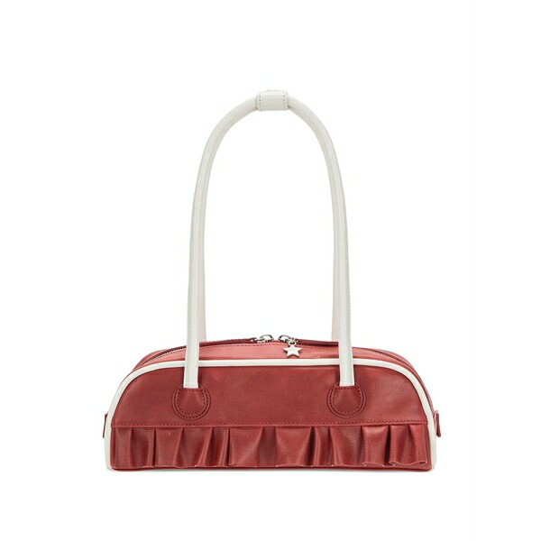マージ シャー白木 レディース ショルダーバッグ 御徒面子 X peanuts ruffled shoulder bag Red