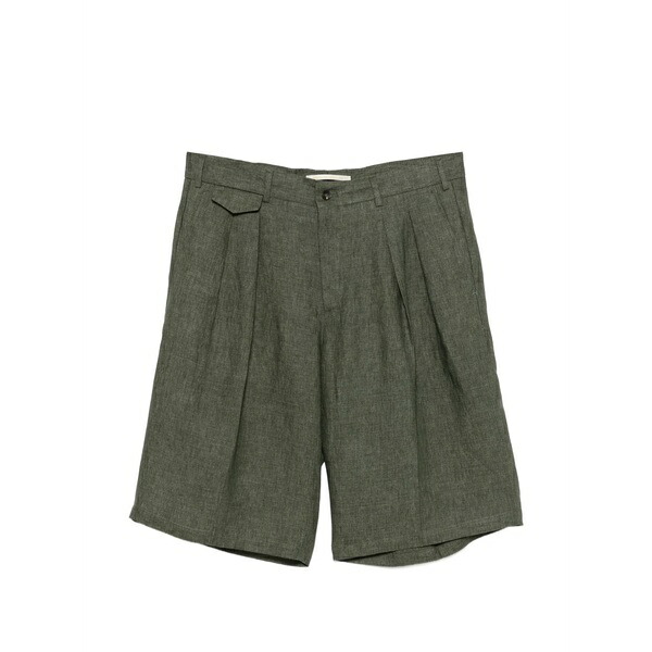 ブリ後ろ側 1949 メンズ 心地好いズボン下 ボトムス Pleated shorts Green